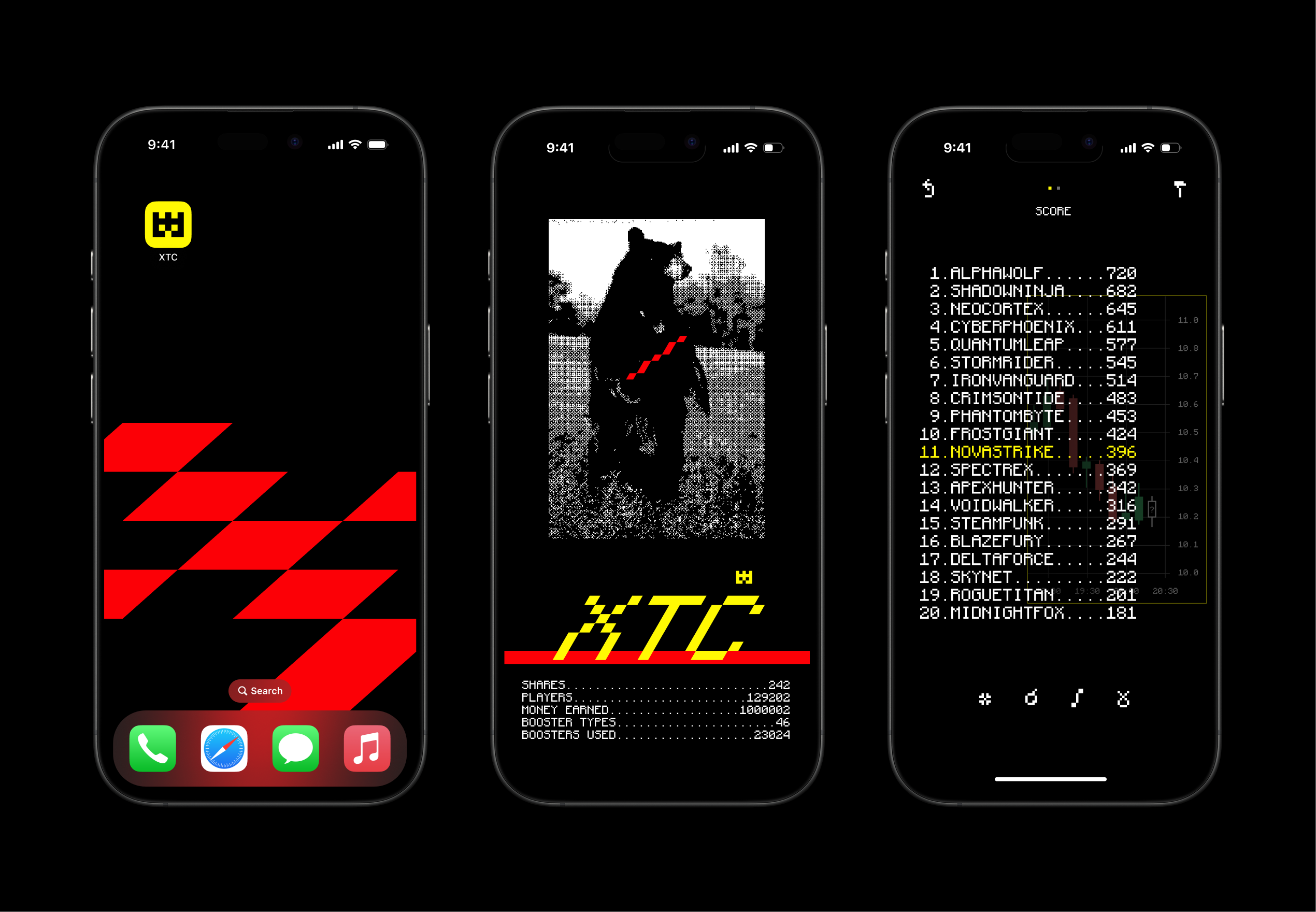 Pixel-art mobile screen